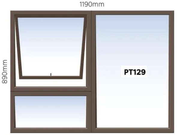 PT129 - Casement 28 Top Hung Window (1190x890)